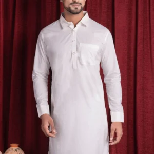 Kurta Pyajama Set Party wear Dress White Shirt Fine pocket