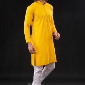 Kurta Pyjama Set Casual Wear And Wedding Dress Yellow Color